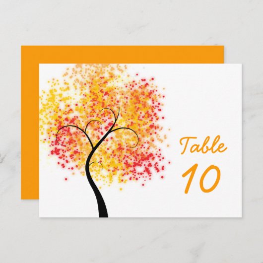 Hochzeit im Herbst Wirble Tree Tischnummer (Vorne/Hinten)