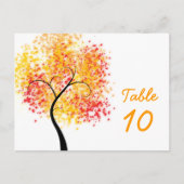 Hochzeit im Herbst Wirble Tree Tischnummer (Vorderseite)