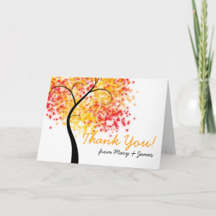 Hochzeit im Herbst Wirbler Baum "Danke" Dankeskarte