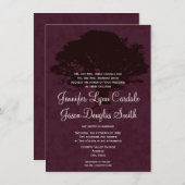 Hochzeit im Herbst zur Herbsteiche Silhouette Einladung (Vorne/Hinten)