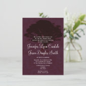 Hochzeit im Herbst zur Herbsteiche Silhouette Einladung (Stehend Vorderseite)