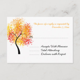 Hochzeit im Herbsts-Wirbles Baum-Hochzeit UAWG RSVP Karte