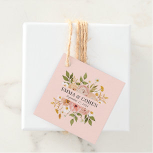 Hochzeit im hübschen Blumengarten Geschenkanhänger