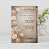 Hochzeit im Jahrgang viktorianische Rose Einladung (Stehend Vorderseite)