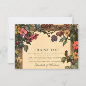 Hochzeit im Jugendstil aus Holz Dankeskarte (Vorderseite)