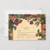 Hochzeit im Jugendstil aus Holz RSVP Karte (Vorderseite)