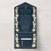 Hochzeit im Jugendstil der Marine Elegant Arch All In One Einladung (Innen Boden)