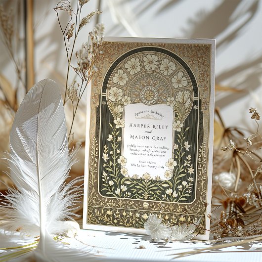 Hochzeit im Jugendstil Einladung