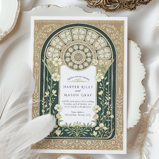 Hochzeit im Jugendstil Einladung