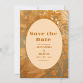 Hochzeit im Jugendstil in Gold Save The Date (Vorderseite)