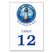 Hochzeit im Leuchtturm am Meer Tischnummer (Vorderseite)