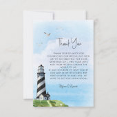 Hochzeit im Leuchtturm Dankeskarte (Vorderseite)