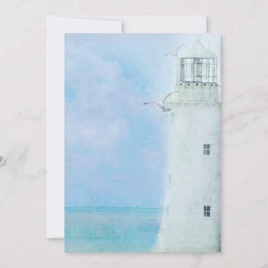 Hochzeit im Leuchtturm des Weißen Ozeans Einladung (Rückseite)