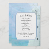 Hochzeit im Leuchtturm des Weißen Ozeans Einladung (Vorne/Hinten)