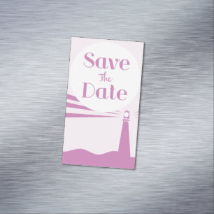 Hochzeit im Leuchtturm-Stil Datum speichern Vintag Magnetische Visitenkarte