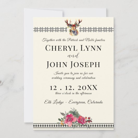 Hochzeit im Lodge Einladung (Vorderseite)