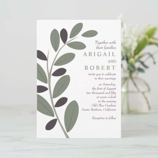 Hochzeit im mediterranen Stil Einladung (Stehend Vorderseite)