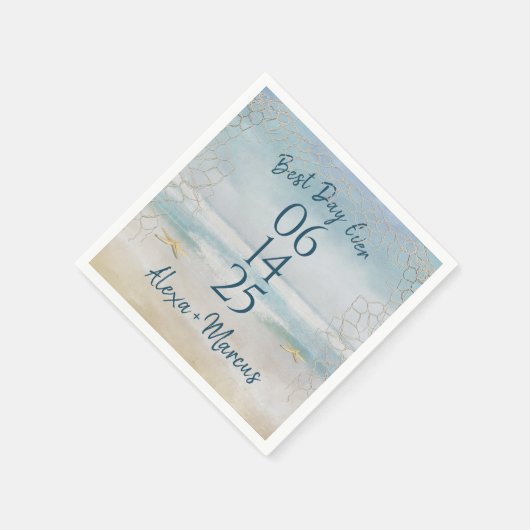 Hochzeit im Meer Serviette (Ecke)