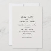 Hochzeit im Minimalistischen Foto Einladung (Rückseite)