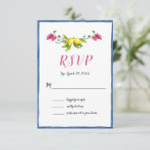 Hochzeit im Mittelmeer RSVP Karte (Stehend Vorderseite)