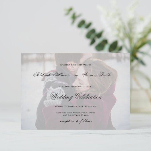 Hochzeit im modernen Foto Einladung (Stehend Vorderseite)