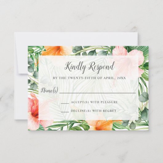 Hochzeit im Paradies der tropischen UAWG RSVP Karte (Vorderseite)