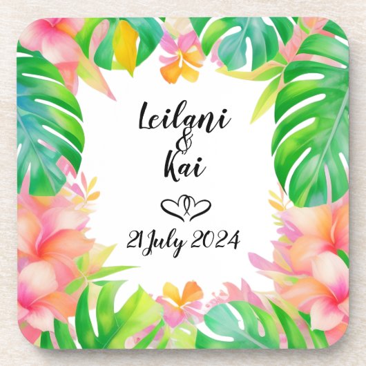 Hochzeit im Paradies Getränkeuntersetzer (Vorderseite)