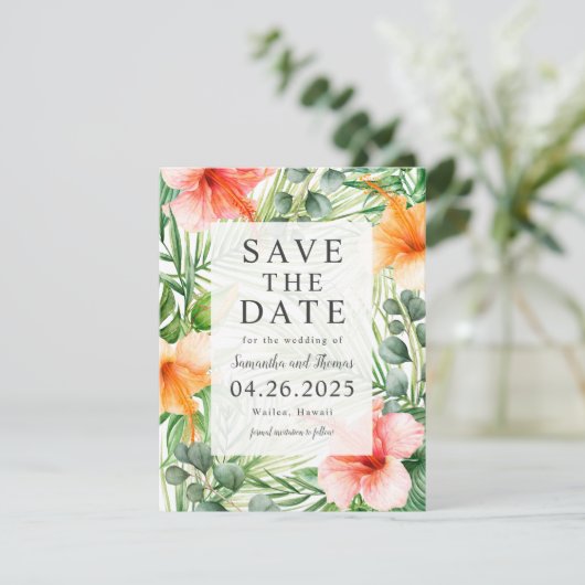Hochzeit im Paradies Save the Date (Stehend Vorderseite)