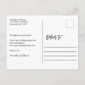 Hochzeit im Paradies Save the Date Ankündigungspostkarte (Rückseite)