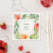 Hochzeit im Paradies Tropischer Hibiskus und Palme Serviette (Beispiel)