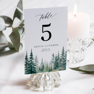 Hochzeit im Pinienwald Tischnummer