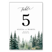 Hochzeit im Pinienwald Tischnummer (Rückseite)