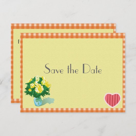 Hochzeit im Save the Date Landhausstil Ankündigungspostkarte (Vorne/Hinten)