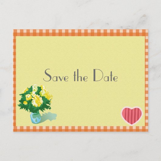 Hochzeit im Save the Date Landhausstil Ankündigungspostkarte (Vorderseite)