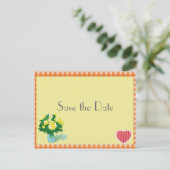Hochzeit im Save the Date Landhausstil Ankündigungspostkarte (Stehend Vorderseite)