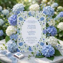 Hochzeit im Stil der Hamptons mit Blaue Hortensien