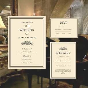 Hochzeit im Stil eines klassischen Vintage-Buchs Einladung