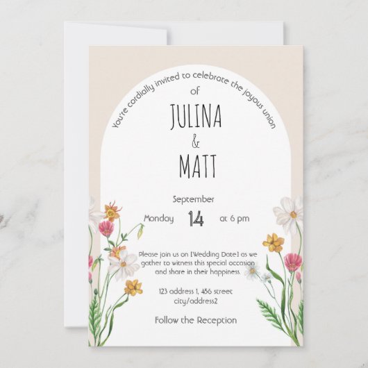 Hochzeit im Stil Einladung (Vorderseite)