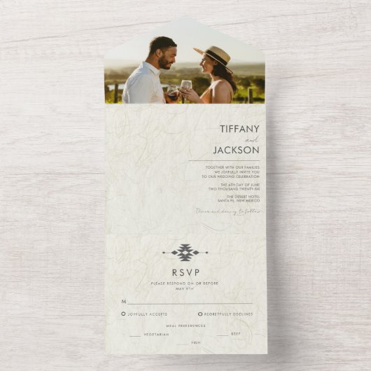 Hochzeit im Südwesten des Fotos All In One Einladung (Innen Boden)