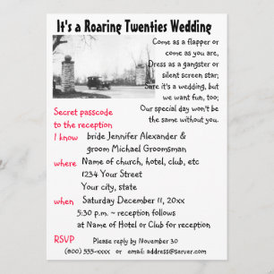 Hochzeit im Thema der Roaring Twenties Einladung