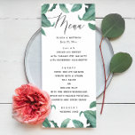 Hochzeit im tropischen Grün. Botanisch wasserfarbe Menükarte<br><div class="desc">Elegantes tropisches Menü in Aquarellfarbe für die sommerliche botanische Gartenhochzeit. Geeignet zum Geburtstag,  Jubiläum und jedes andere Party.</div>