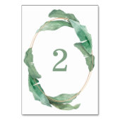 Hochzeit im tropischen Grün. Botanisch wasserfarbe Tischnummer (Rückseite)