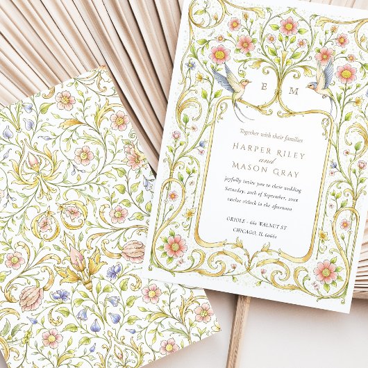 Hochzeit im Viktorianischen Garten mit Blumen und Einladung