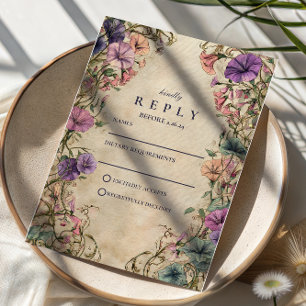 Hochzeit im Vintage Botanischen Garten RSVP Karte