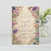 Hochzeit im Vintage Botanischen Garten Save The Date (Stehend Vorderseite)