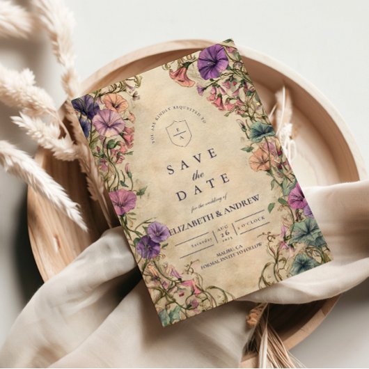 Hochzeit im Vintage Botanischen Garten Save The Date