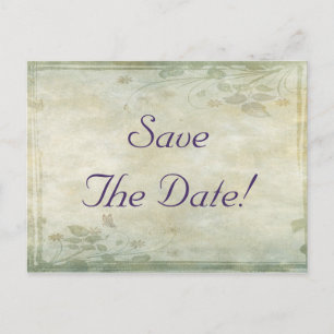 Hochzeit im Vintage-Pastell-Blumenstil Ankündigungspostkarte