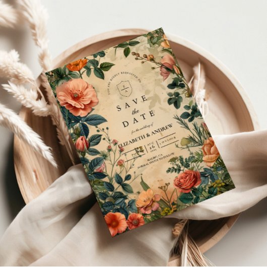 Hochzeit im Vintage-Rosengarten Save The Date