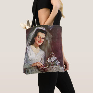 Hochzeit im Vintage-Stil, Braut schneidet die Hoch Tasche