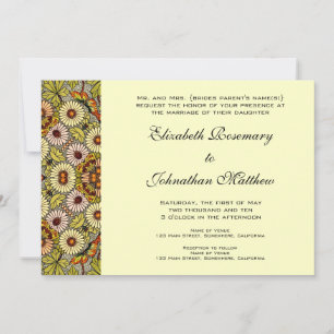 Hochzeit im Vintage-Stil, Gartenblumen Florale Sch Einladung